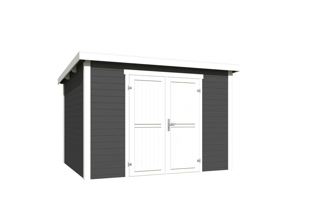 Outdoor Life Blokhut Lotta Carbon Grey-Wit 300 x 250 cm - Afbeelding 2